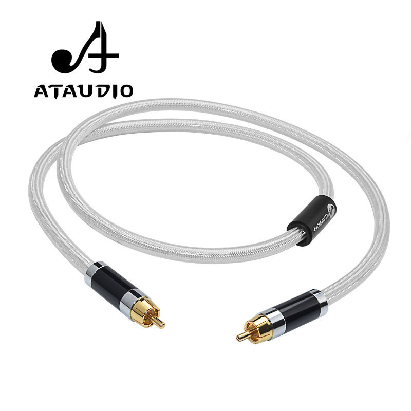 Ataudio Hifi Digital Coaxial Audio Video RCA Cable Hi-end ทองแดงและเงิน RCA ถึง RCA ชายซับวูฟเฟอร ์ 