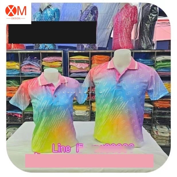 เสื้อโปโลสีรุ้งรุ่นลิมิเต็ด ； เหมาะสำหรับสุภาพบุรุษและสุภาพสตรี (ในสต็อก)(เลือกตราหน่วยงานได้ สาธา สพฐ อปท และอื่นๆ)