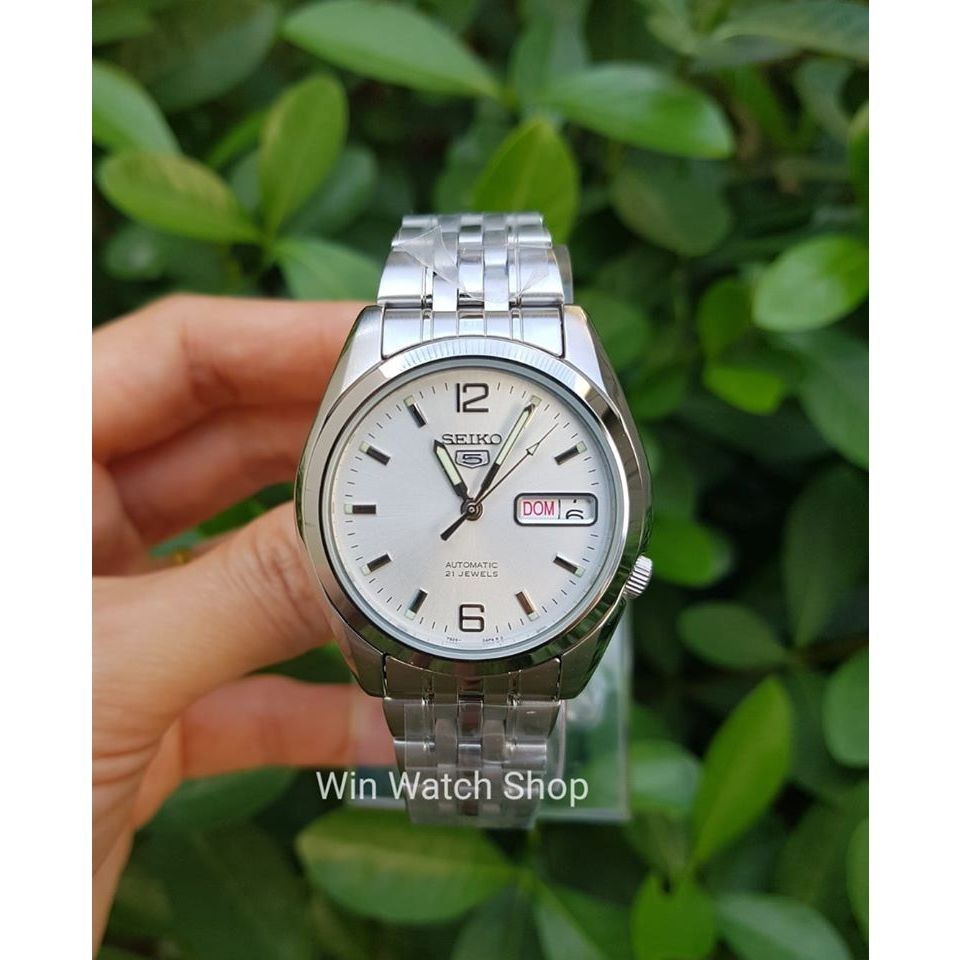 ♞,♘,♙SEIKO 5 Automatic รุ่น SNK385K1 นาฬิกาข้อมือผู้ชาย สายสแตนเลส สีเงิน ของแท้ 100%  - รับประกันส