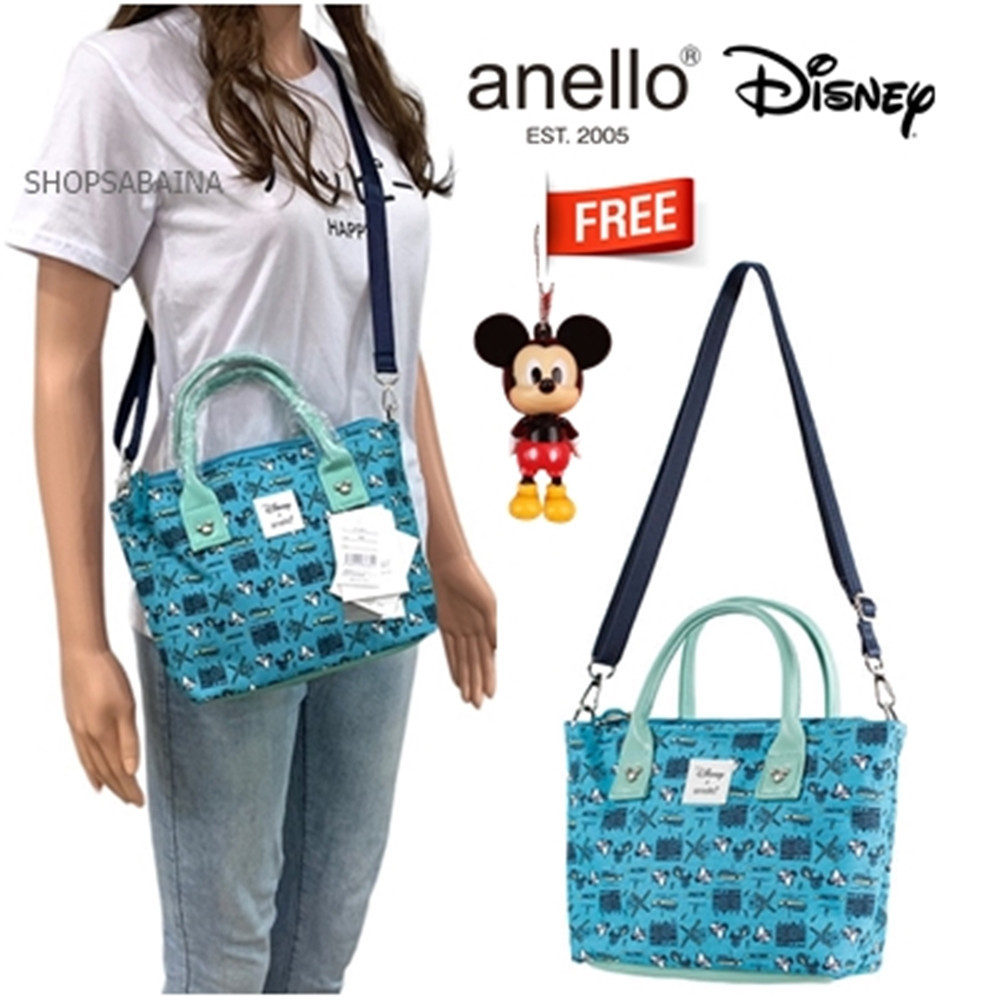 ♞Anello ของแท้100% Disney x anello Mickey Tote Bag กระเป๋าสะพายข้าง กระเป๋าถือ
