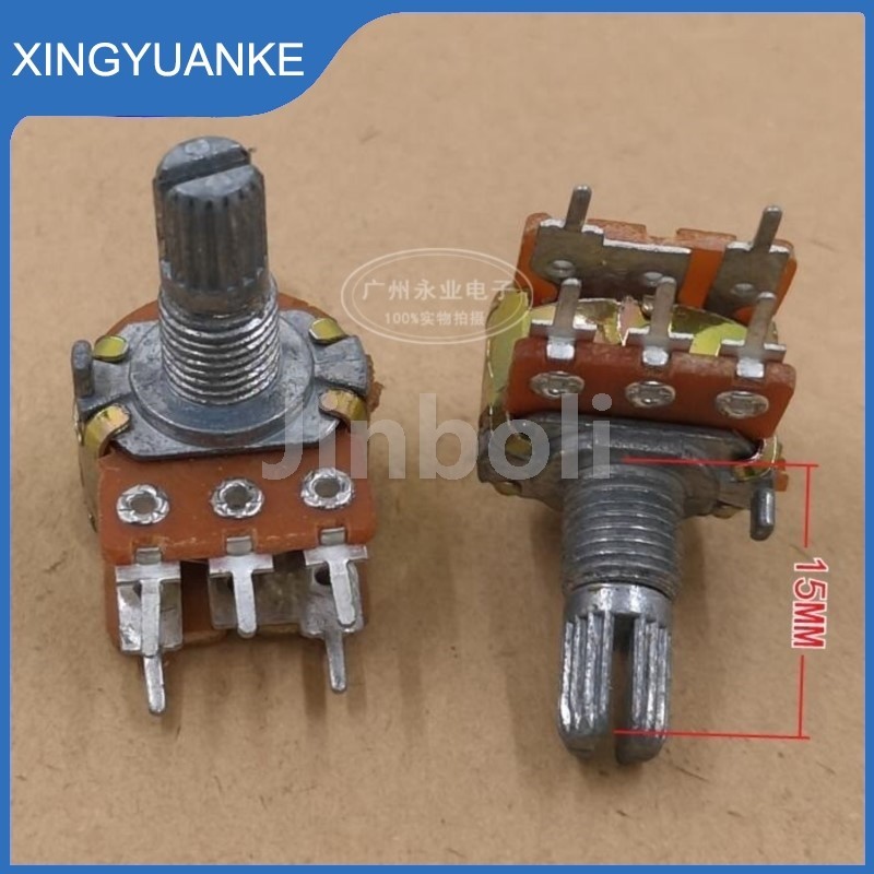 5pcs WH148 เดี่ยว 5Pins พร้อมสวิตช์ B2K B10K B20K B50K B100K B500K คาร์บอนฟิล์ม Potentiometer ดอกไม้เพลาความยาว 15 มม.