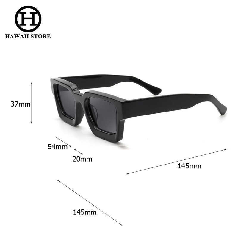 Fashion Decoration HAWAII Square Style Glasses Acetate Frame Ins Cool Popular Brand Design Eyewear