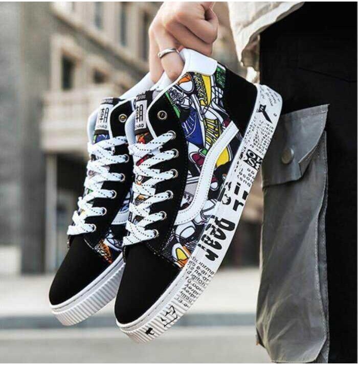 7 Korean Men's Casual All-Match High-Top Canvas Sneakers
