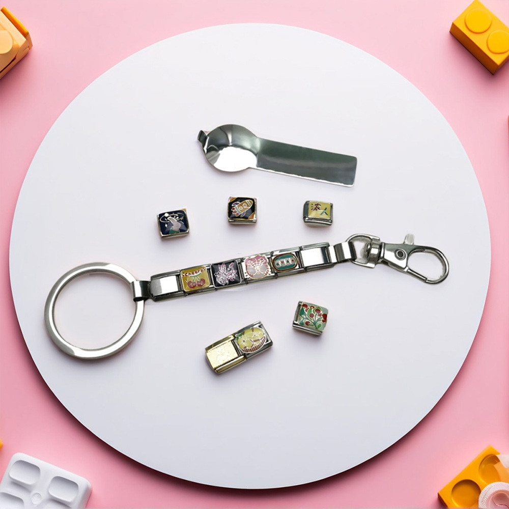 ​Y2k ยืดหยุ่นอิตาเลี่ยน Charms Links อินเทรนด์ที่ถอดออกได้ DIY ทํา Simple Silver สี Key Chain ผู้หญิงผู้ชายอุปกรณ์เสริมของขวัญ