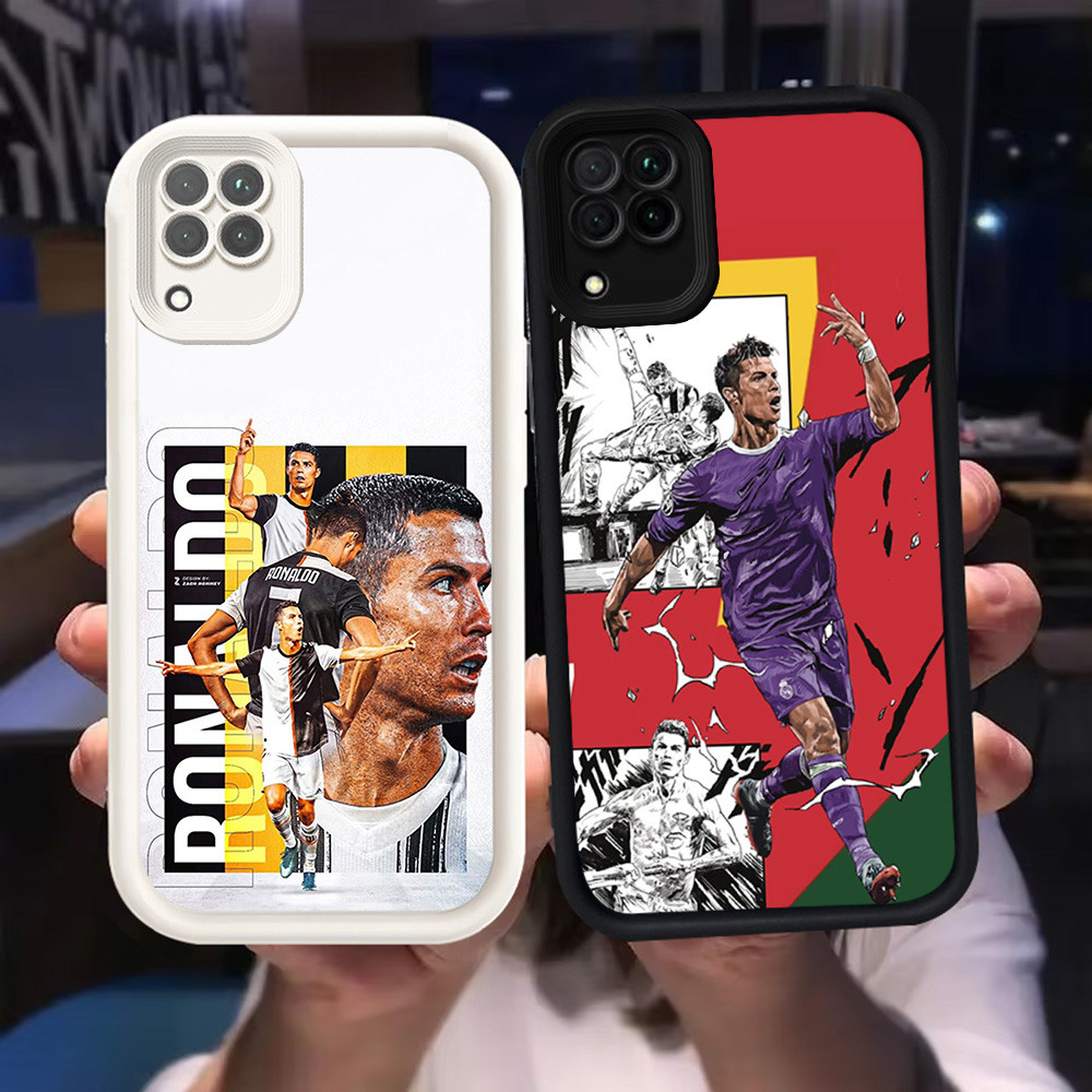 Z-9 Cristiano Ronaldo ปลอกสีขาวสีดําสําหรับ Samsung Galaxy A12 A22 5G J7 J2 Prime J4 J6 Plus Case