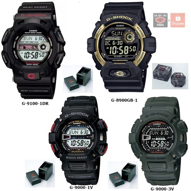 ♞แท้ cmg นาฬิกาข้อมือ Casio G-Shock  รุ่น G-9100-1DR G-8900GB G-9000 รับประกันศูนย์ 1 ปี