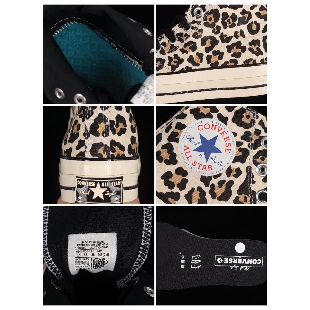 ♞,♘Original Converse Chuck Taylor All-Star 70 Hi Cheetah Print Casual Shoes Unisex Sneakers For Wom