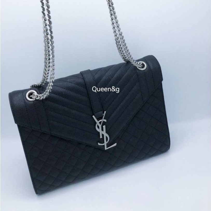 ♞,♘สวย คลาสสิค YSL crossbody bag กระเป๋าแบรนด์เนม มือสอง หนังแท้ crossbody classic bag vintage วินเ