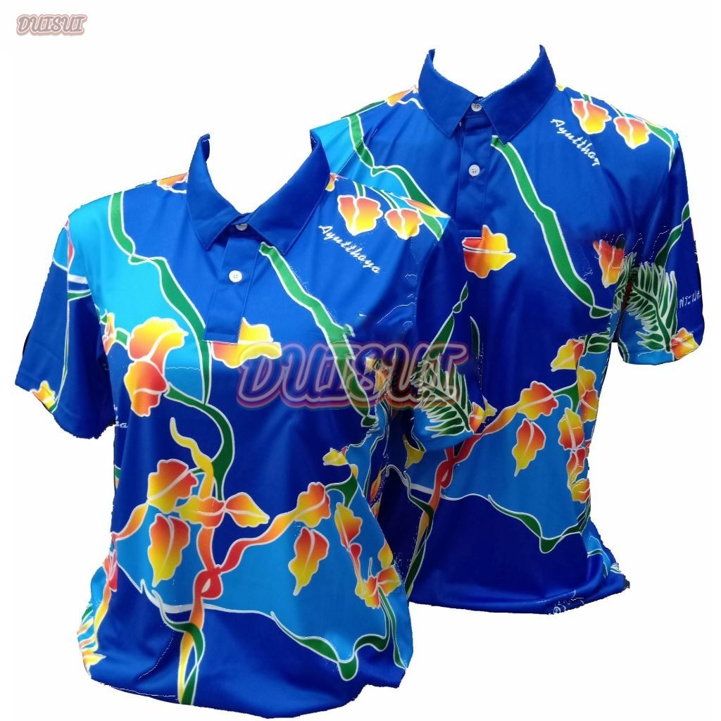 เสื้อพิมพ์ลายดอกโสน "งานรุ่นแนะนำ" ดีไซน์คอปก
