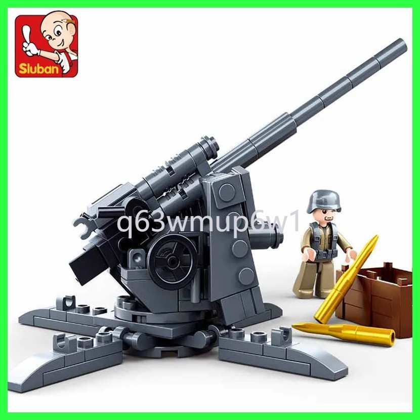 115 ชิ้น WW2 อาวุธทหาร 88 มิลลิเมตร Flak ANTI - TANK อิฐตัวเลขอาคารบล็อกชุดของเล่นเพื่อการศึกษาสำหร