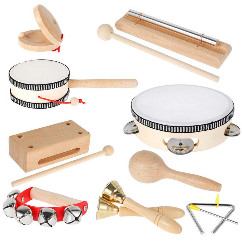 9Pcs Musical Instruments Toy Preschool Educational Percussion Instruments Musical Toys Parent-Child 