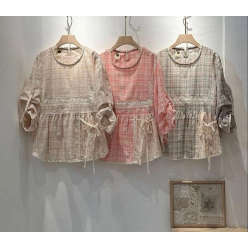 เสื้อเบลาส์ Tartan by muye ของแท้ bkk