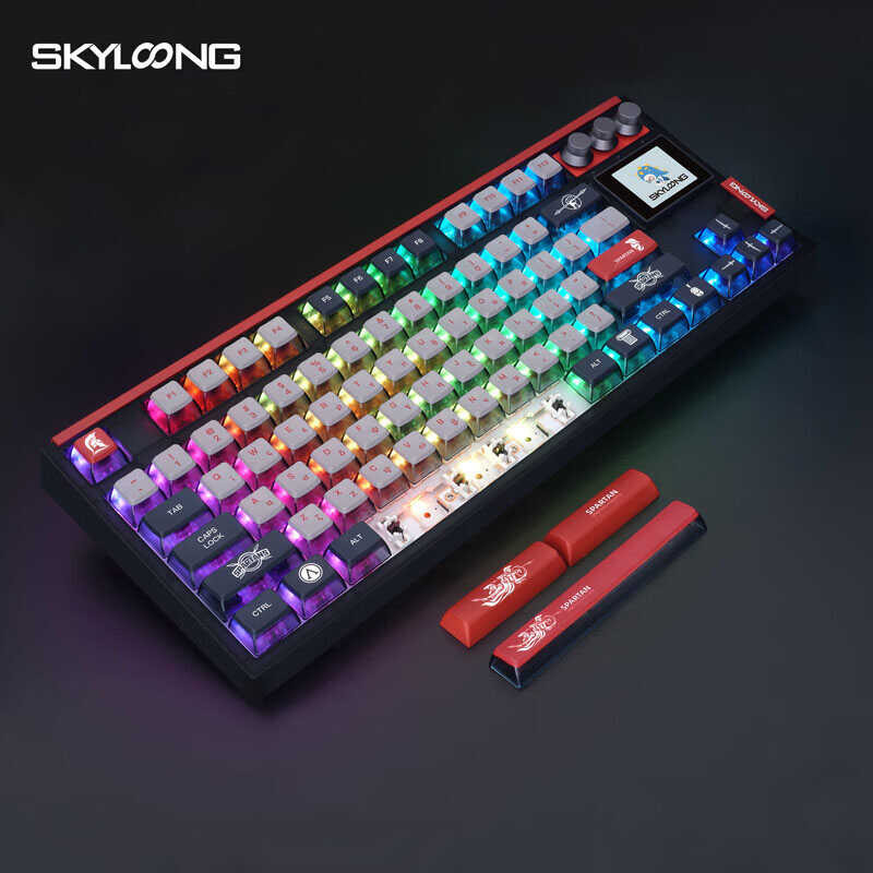 PRO SKYLOONG GK87 KeyboarDust Cover Gaming Keyboard 1.5M Type-C Cable 3 Knobs 2.0 Split Space Bar 1
