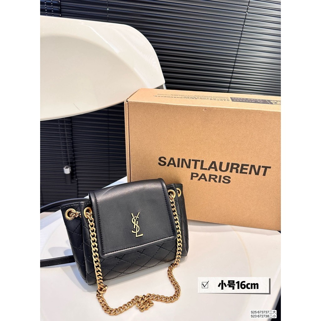 【พร้อมกล่อง】YSL ใหม่ Monogram Nolita กระเป๋าถือ กระเป๋าสะพายข้าง อเนกประสงค์ แฟชั่นสําหรับผู้หญิง