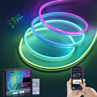 ไฟ LED นีออนอัจฉริยะ RGBIC ดรีมคัลเลอร์ ของตกแต่งห้องไฟ usbแถบไฟตกแต่ง เทปกันแสงไล่แสงแบบยืดหยุ่นกันน้ำได้ ไฟหลังทีวี