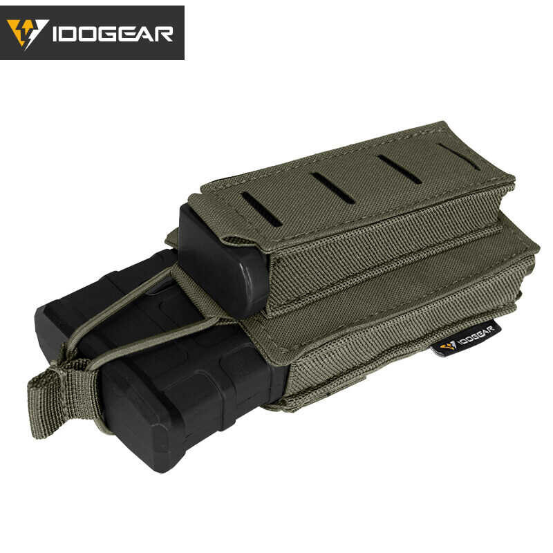 ❤ IDOGEAR Tactical 9Mm 556 Magazine Double Carrier MOLLE Laser Cut Mag Pouch Nylon Bag 3569