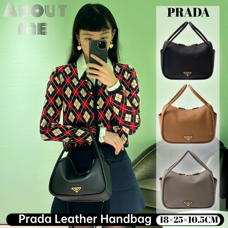 ปราด้า Prada Leather Handba กระเป๋าถือผู้หญิง