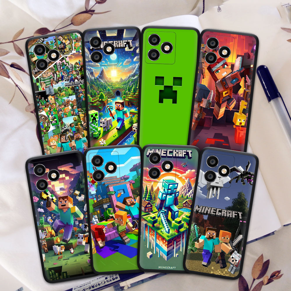 Realme C2 C3 C11 C12 C25 C15 C20 8i 8 8Pro 4G 8s 8 5G F456 Minecraftโทรศัพท์เคสนิ่ม