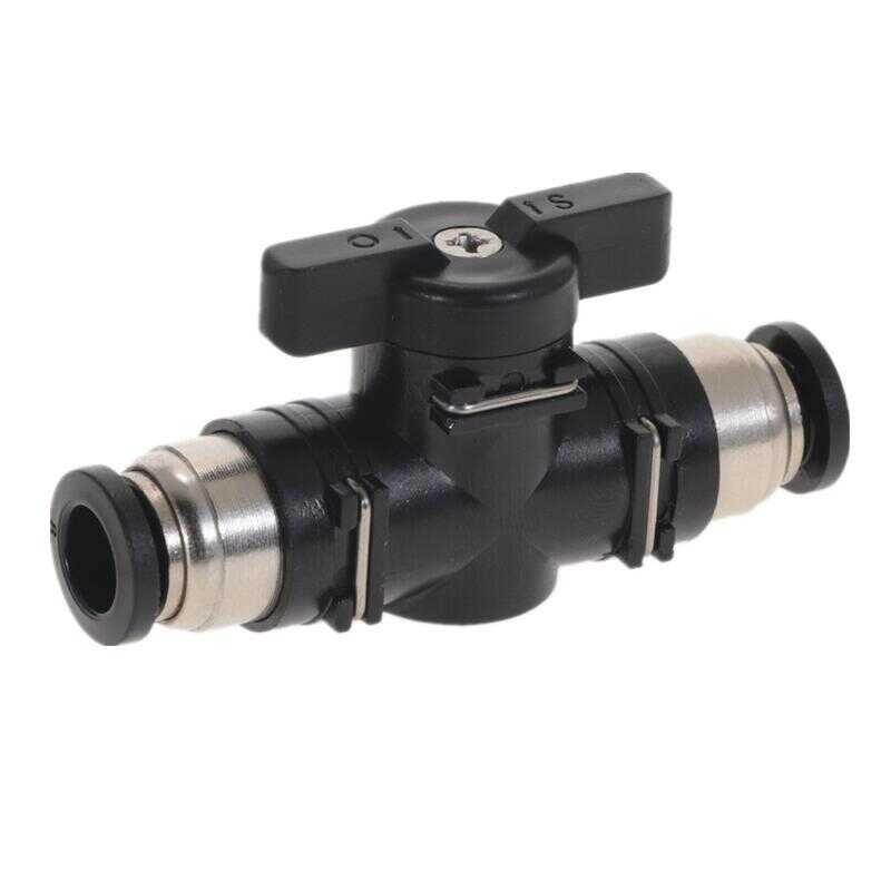 BUC 4Mm 6Mm 8Mm 10Mm 12Mm Black Pneumatic Push In Quick Joint Connector Hand Vae To Turn Switch Manu