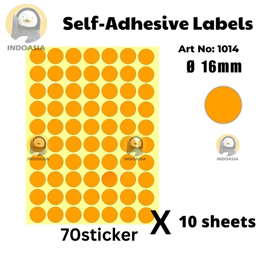 Hallo 1014 SelfAstar Self-Adhesive Label Round Sticker16MM - สติ ๊ กเกอร ์ ทรงกลม SelfAstar Self-Adhesive Label Round Sticker16MM - สติ ๊ กเกอร ์ ติดด ้ วยตนเอง 1pek = 10keping