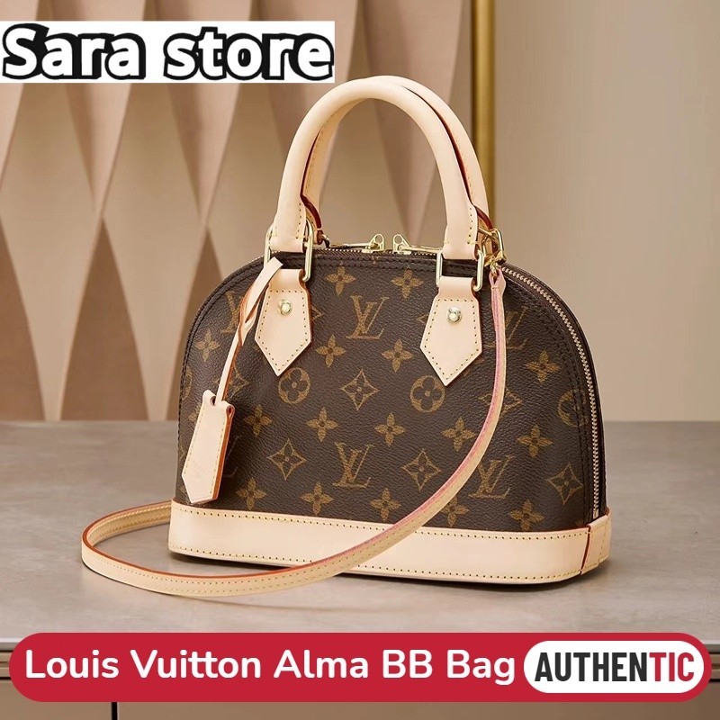 ♞,♘,♙หลุยส์วิตตอง Louis Vuitton กระเป๋ารุ่น Alma BB Bag กระเป๋าสะพาย Monogram 23.5cm M53152