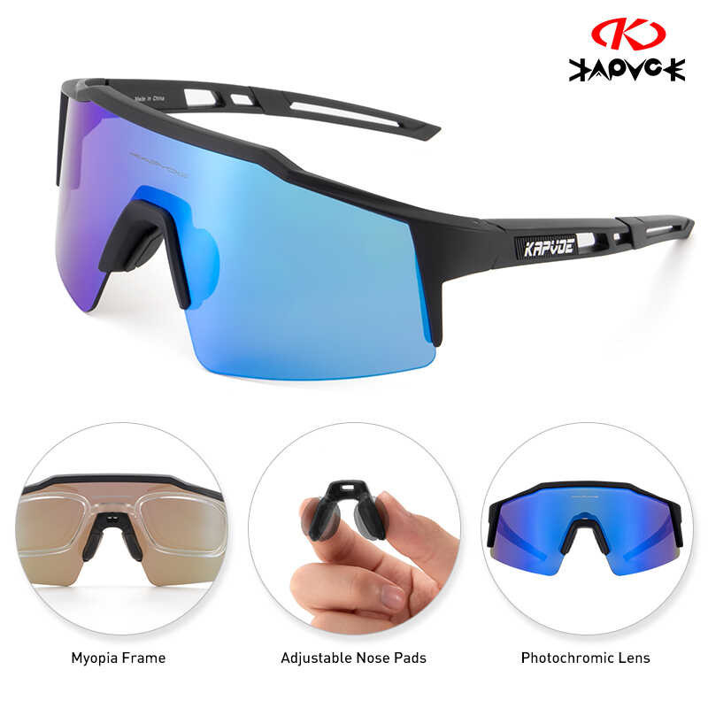 ❤ Kapvoe Red Sunglasses For Men Blue Photochromic Cycling Glasses Mountain New Bicycle Goggles Ey