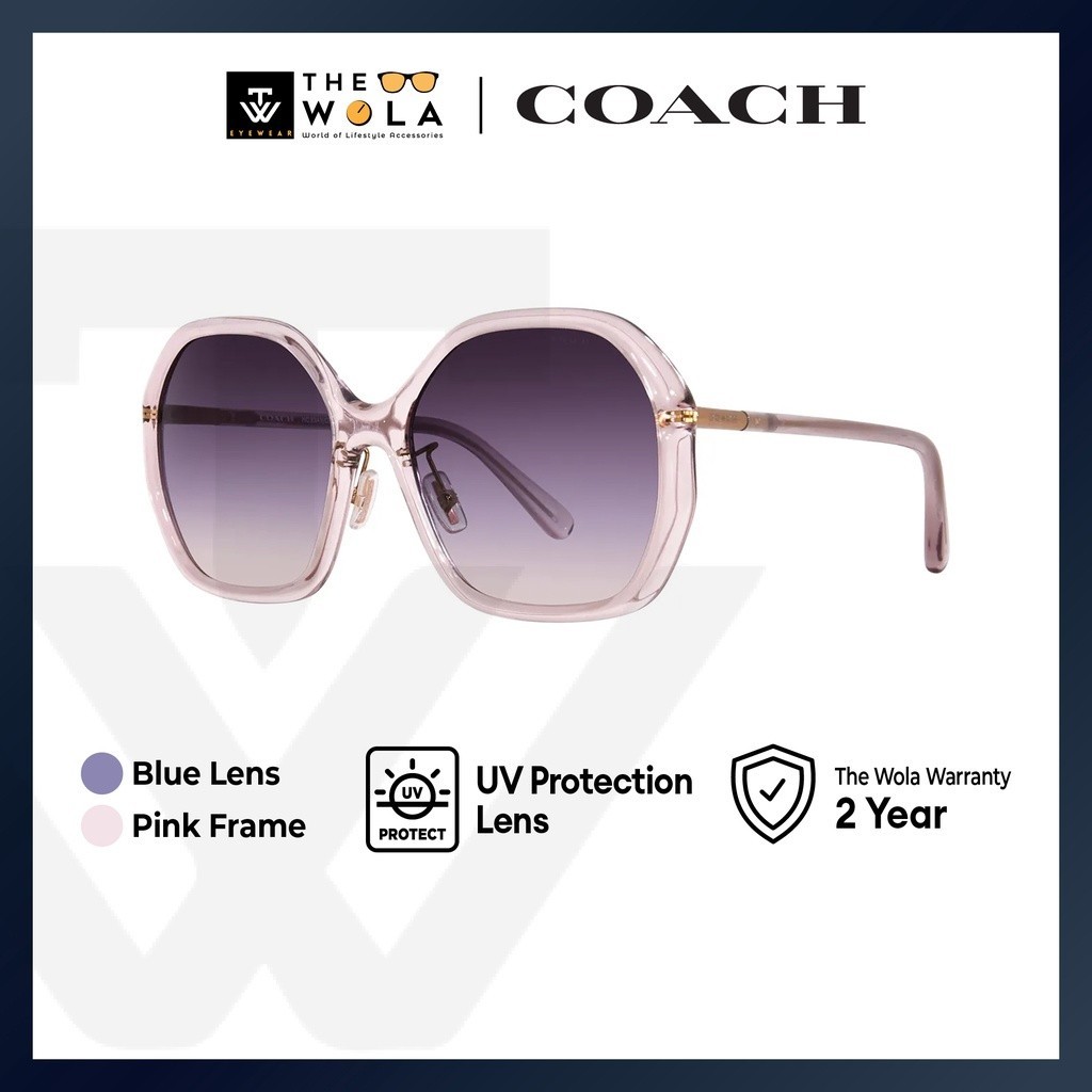 Coach แว่นตากันแดด กรอบสีชมพู สําหรับผู้หญิง - HC8343