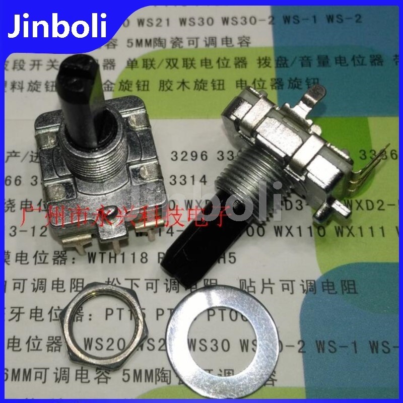 3pcs 24 ตําแหน่ง 360 องศา Rotary Encoder EC16 3 Pin ความยาวเพลาครึ่ง 20 มม.ไม่มีสวิทช์ Digital Pulse Potentiometer