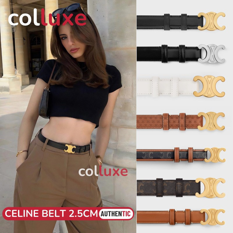 เซลีน CELINE TRIOMPHE Belt 2.5cm women's belt เข็มขัดสตรี