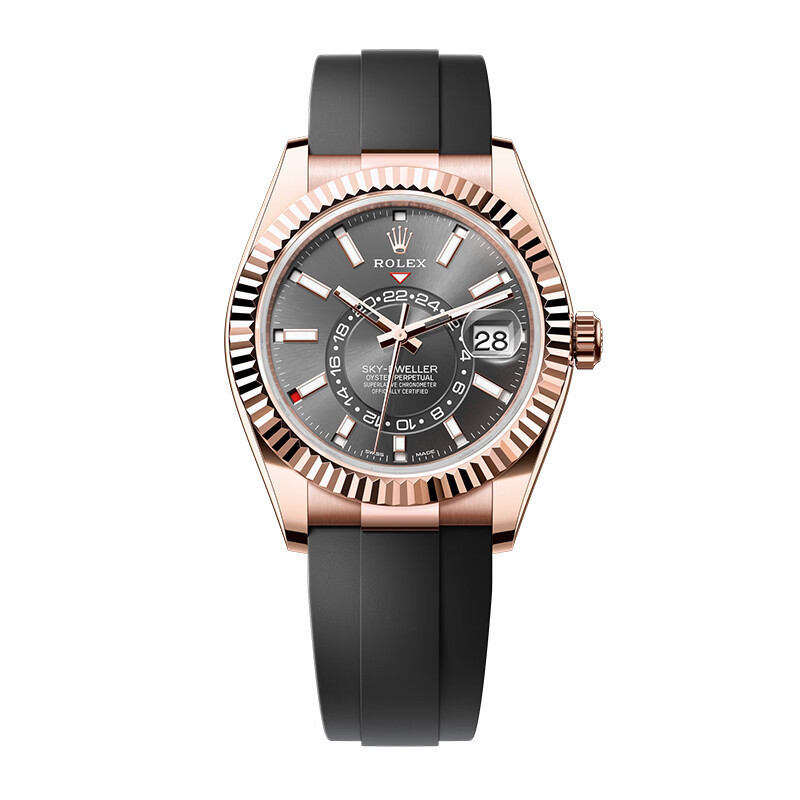 ️R️นาฬิกา Aviator Type Series 42mm Automatic Mechanical Men Rose Gold Watch 326235