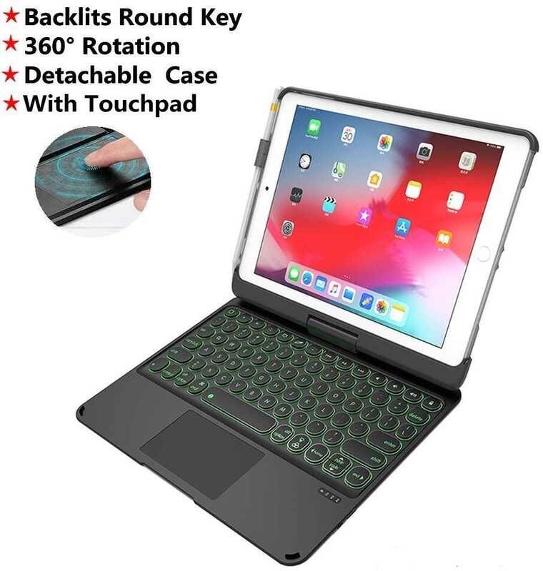 rotatable 360 degree /Touchpad for iiPad 9.7 2017/2018 (5th/6th iPad Pro 9.7/iPad Air 2 & 1/ 10.2 ( 