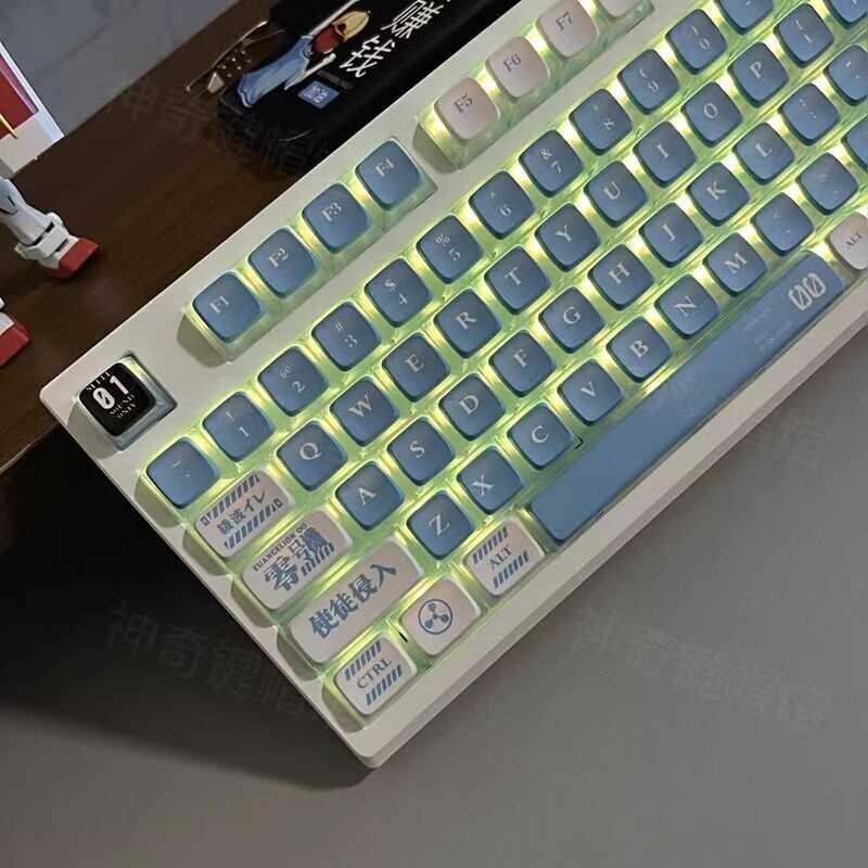 Keycap 【Keycap Only】EVA00 120 Keys White Transparent ASA Profile PBT Sublimation For Cherry MX Sw