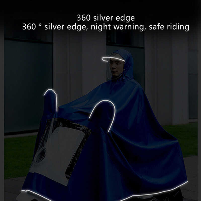 ❤ Universal Double Waterproof Hooded Raincoat Coat Rain Cape Suitable For Scooter Motorcycle