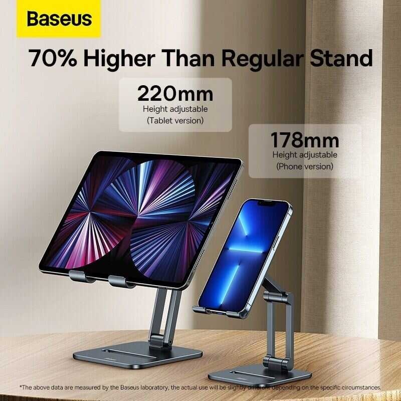 Desk Mobile Baseus Phone Stand Foldable Metal Tablet Support For iPhone 13 12 iPad Pro Air Universa 