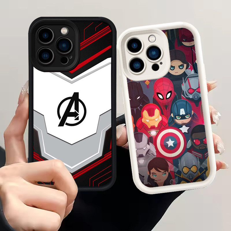 เคสสําหรับ iPhone 7 14 Pro Max Plus เคสซิลิโคน H-88 Marvel Avengers