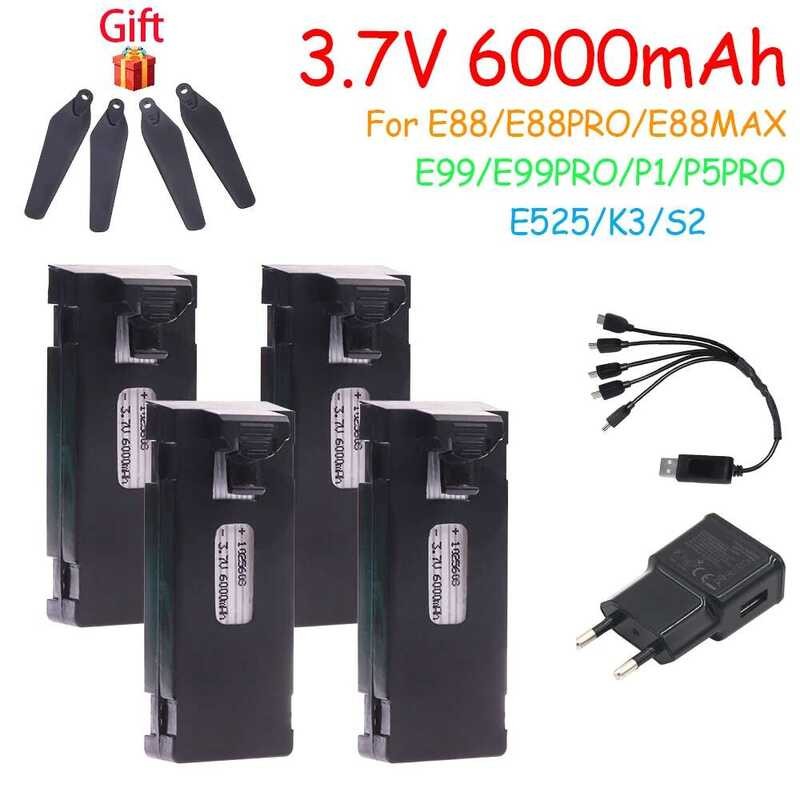 ❤️ เปลี่ยนแบตเตอรี่ E88s 3.7V 6000Mah สำหรับ F185 S92 F195 P1 UAV อุปกรณ์แบตเตอรี่สำรองสำหรับ E