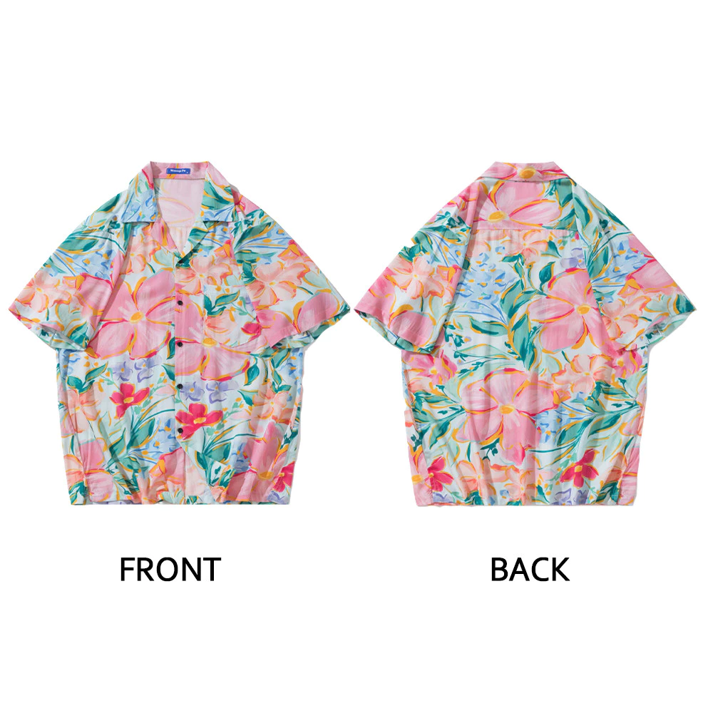 เสื้อฮาวาย เสื้อเชิ้ตแขนสั้น ลายดอก ชายหญิง thumbnail 4