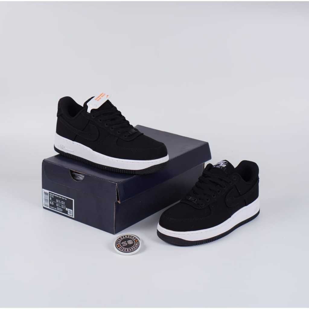 Sepatu Nike Air Force 1 Low Black Cavas