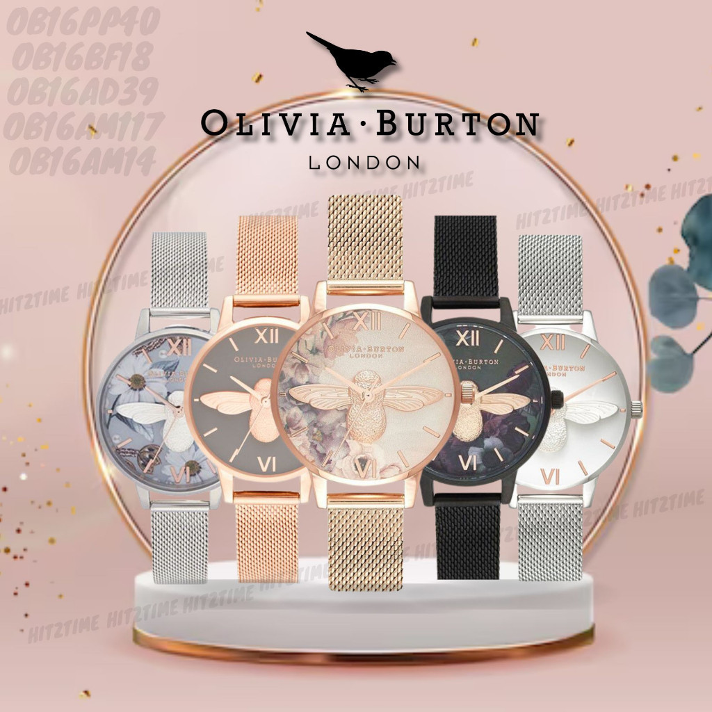 ♞,♘นาฬิกา Olivia Burton รุ่น OB16PP40 OB16AF18 นาฬิกาข้อมือผู้หญิง แบรนด์เนม ของแท้ พร้อมส่ง