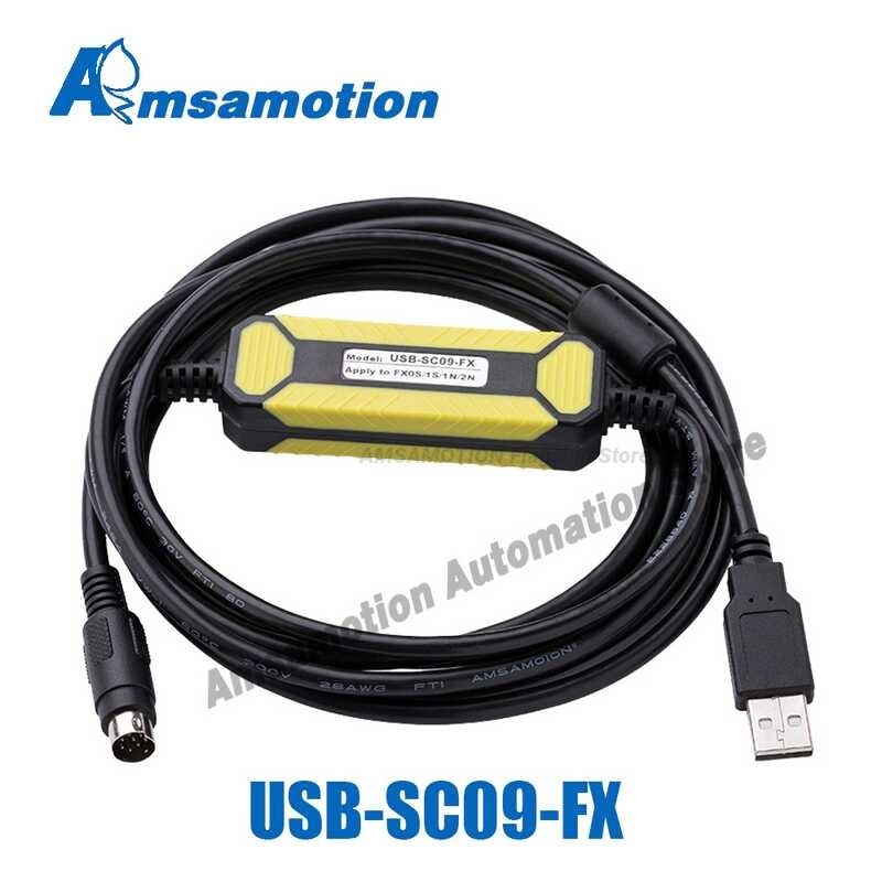 Amsamotion Usb-Sc09-Fx สำหรับ MITSUBISHI PLC การเขียนโปรแกรมสายเคเบิลเข้ากันได้ Fx-Usb-Aw ข้อมูลสื่อ