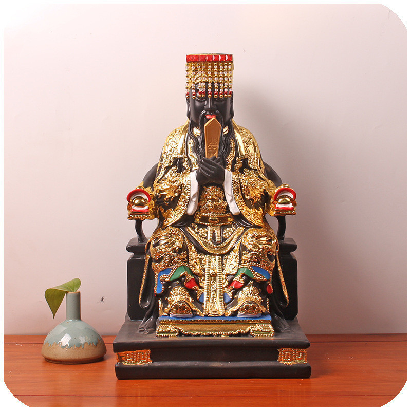 Statue of Yama 121619 inch resin gilded black ten hall Yama family Buddha ornaments
