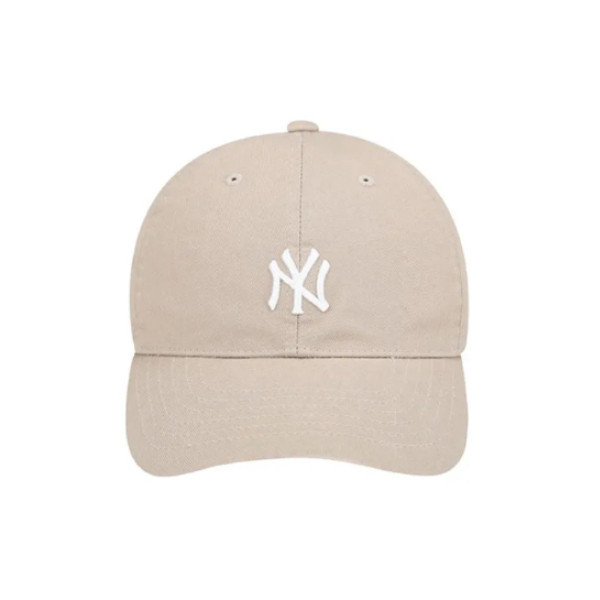 MLB หมวก Unisex MLB NY หมวกเเก็ปโลโก้ลายปักNY สีเบจ