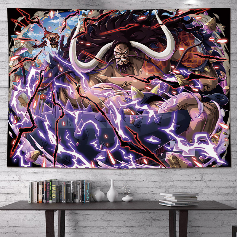 วันพีซพื้นหลังผ้า แขวนผ้าสำหรับหอพักห้องนอนตกแต่งหัวเตียงเปลี่ยนการ์ตูนผนังผ้าถนนบิน Solonika - รูปที่ 7