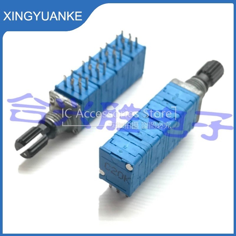 1 ชิ้น/ล็อต PTD908 Precision Potentiometer แปด C20K * 8 Multi Channel Potentiometer Shaft ความยาว 15