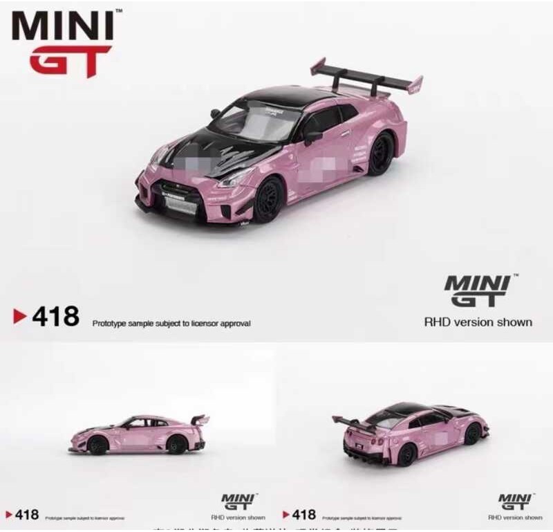 MINIGT 1/64 LBWK NISSAN R35 GT สีชมพู 418 สีแดง 345 โมเดลรถอัลลอย