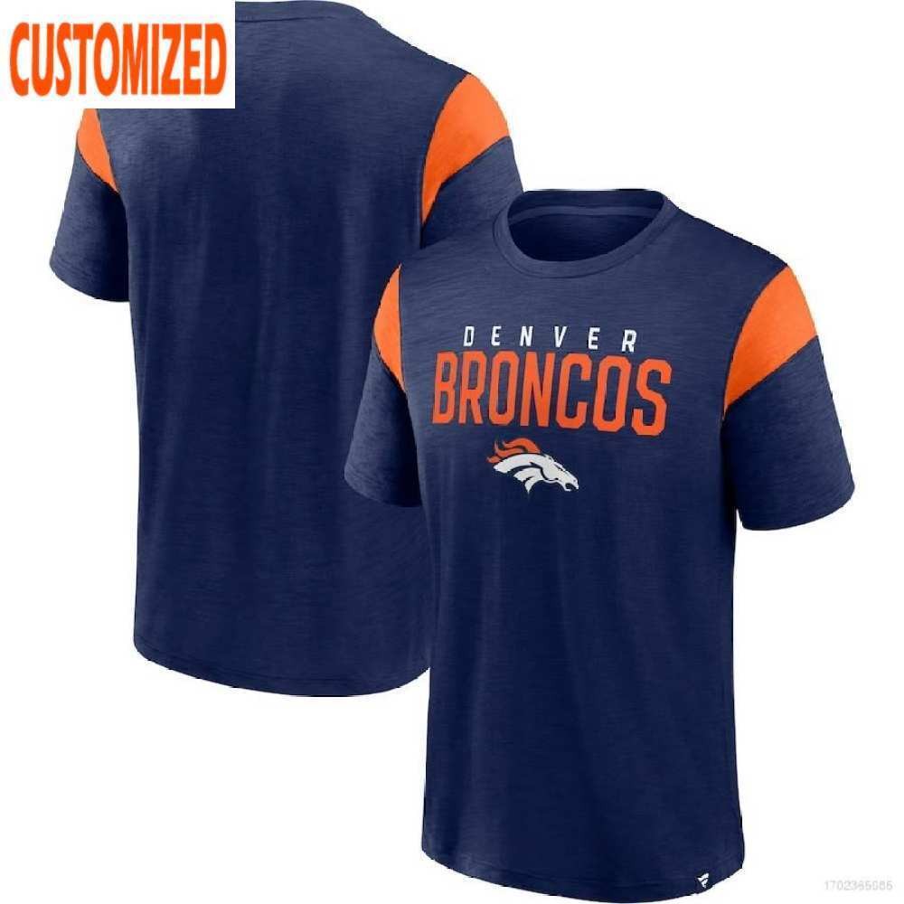Yun Nfl Denver Broncos Jersey แฟนเสื้อแขนสั้นกีฬารอบคอการฝึกอบรม Tee Plus ขนาด Jersey