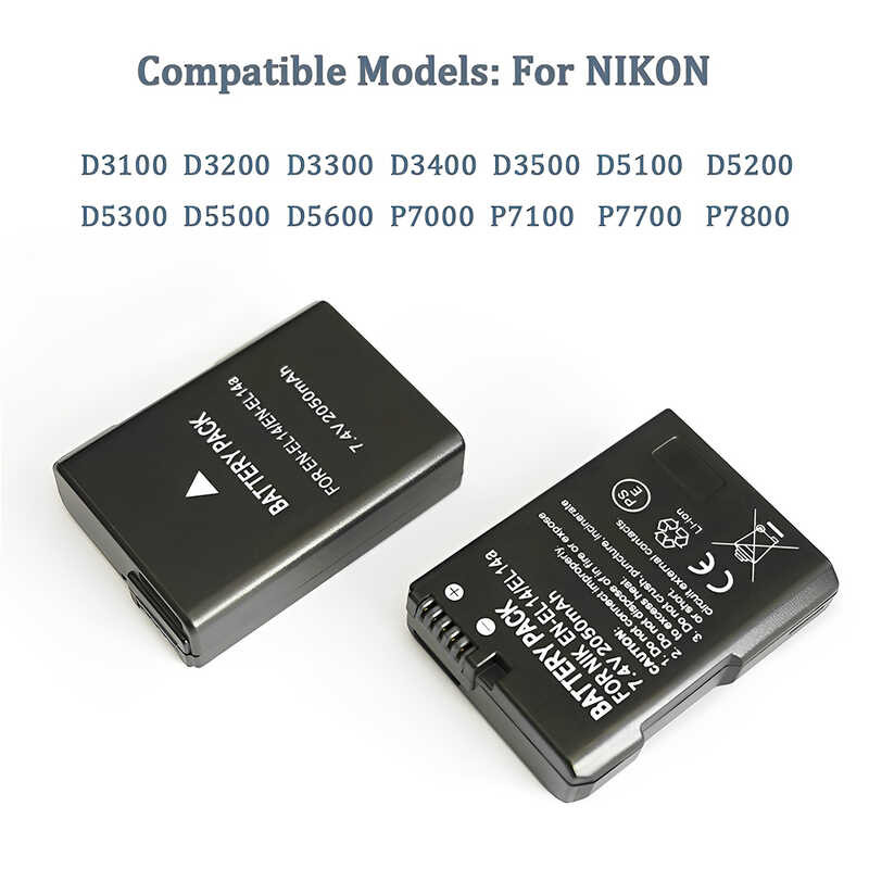 ❤️ En-El14 Enel14 En-El14a แบตเตอรี่ El14a สำหรับ Nikon P7200 P7700 P7100 D3100 D3200 D3 D5100