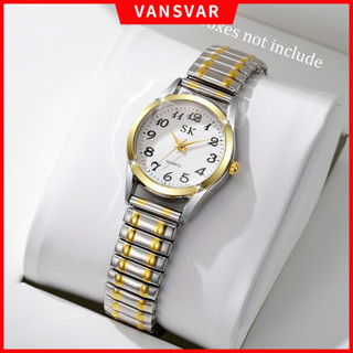 ผู้หญิงสายยางยืดนาฬิกาแฟชั่นธุรกิจนาฬิกาข้อมือควอตซ์หน้าปัดเ…