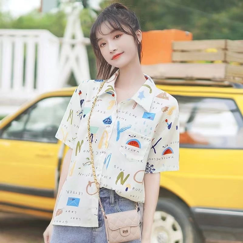 เสื้อฮาวายลายดอกไม้แขนสั้น สไตล์ฮ่องกง thumbnail 4