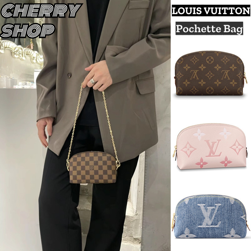 ♞,♘,♙หลุยส์วิตตอง Louis Vuitton LV Pochette Cosmetique Bag กระเป๋าเครื่องสำอางกระเป๋าคลัทช์/กระเป๋า